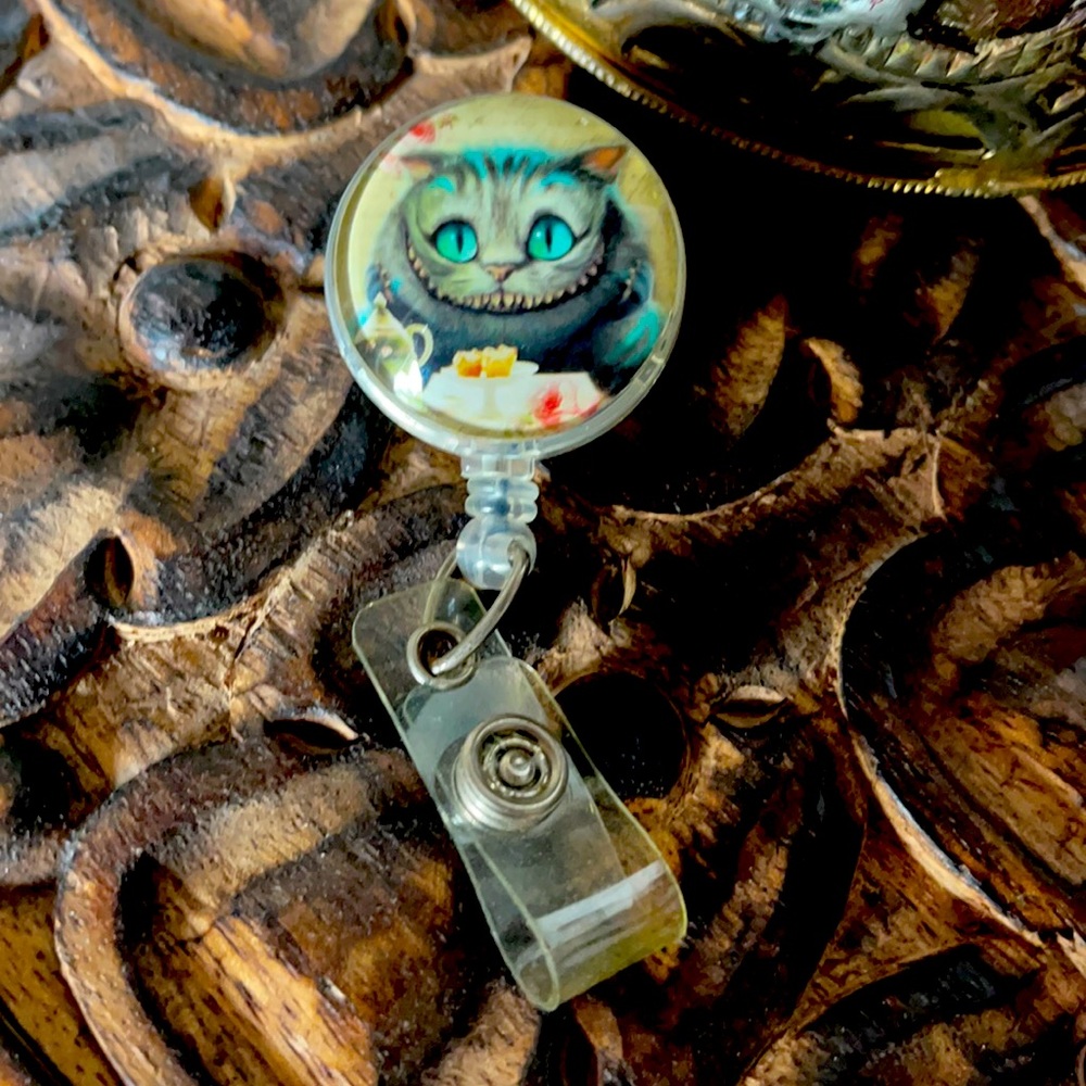 NWOT Cheshire Cat Badge Holder